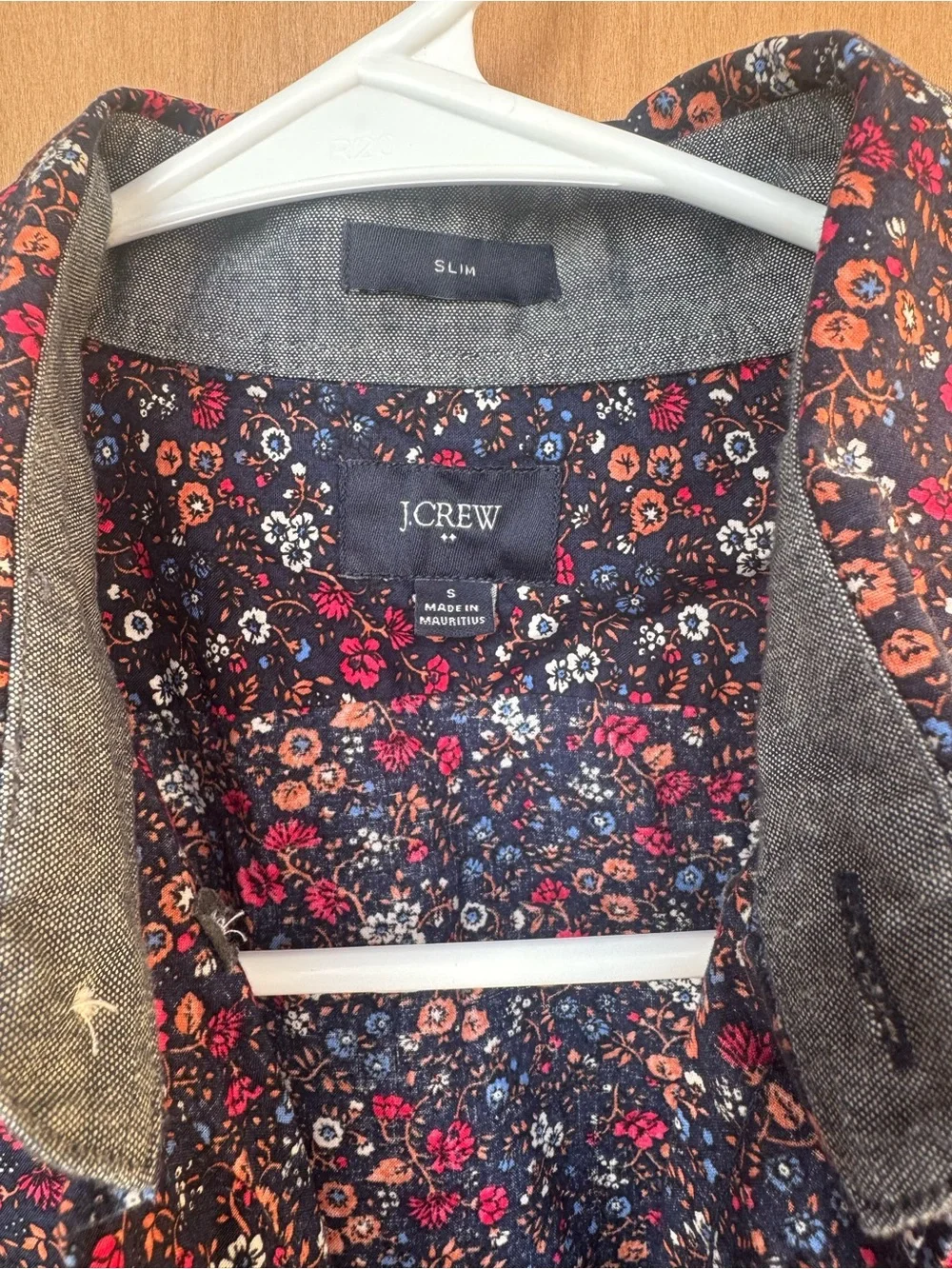 J. Crew Men’s 100% Cotton Navy Floral Button-Down Shirt